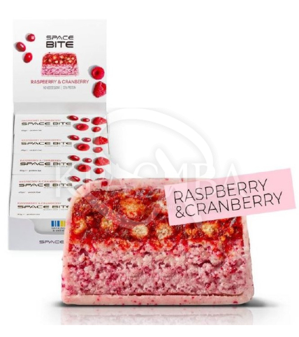 Батончик протеиновый "Малина - Клюква" глазированный белым шоколадом - 1