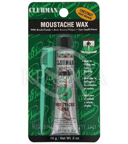 Віск для вусів Clubman Moustache Wax Hang Pack - Chestnut, 14 г - 1