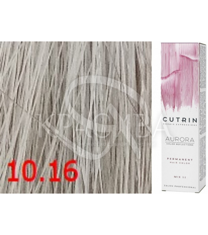 Cutrin Aurora Permanent Color - Аммиачная краска для волос 10.16 Перламутровый блондин, 60 мл - 1