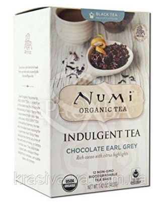 NUMI Черный чай &quot; Шоколад и бергамот &quot; / Chocolate Earl Grey, 12 пакетиков : Органический чай