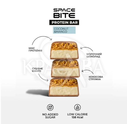 Батончик протеиновый "Кокос - Манго" глазированный молочным шоколадом - 2