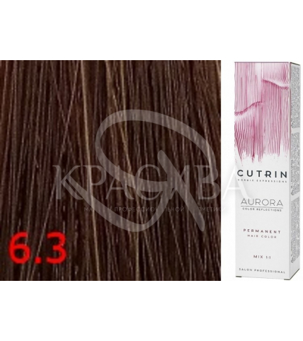 Cutrin Aurora Permanent Color - Аммиачная краска для волос 6.3 Темно-золотистый блондин, 60 мл - 1