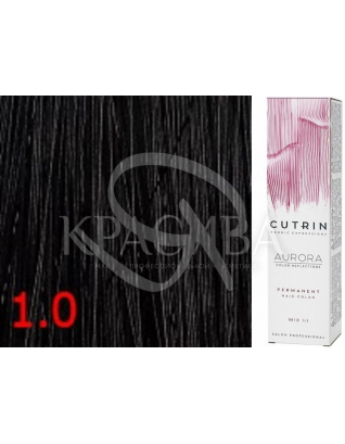 Cutrin Aurora Permanent Color - Аммиачная краска для волос 1.0 Черный, 60 мл : Cutrin