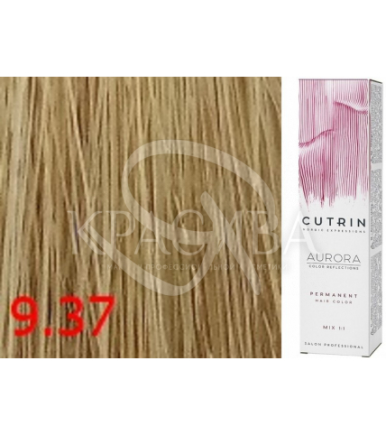 Cutrin Aurora Permanent Color - Аммиачная краска для волос 9.37 Очень светлое-золотое дерево, 60 мл - 1