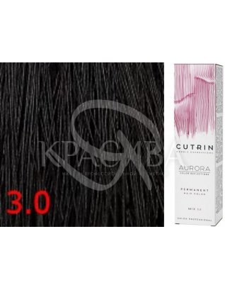Cutrin Aurora Permanent Color - Аммиачная краска для волос 3.0 Темно-коричневый, 60 мл : Cutrin