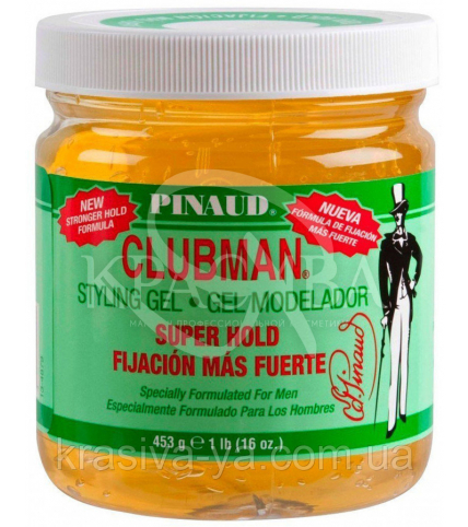 Гель для укладки волос супер фиксации Clubman Super Hold Styling Gel, 453 г - 1