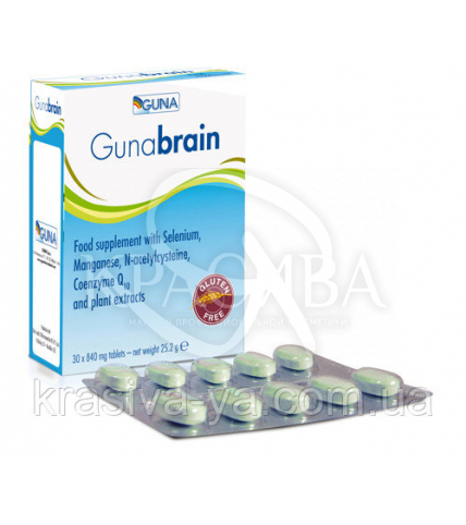 Guna Brain Для повышения мозговой деятельности, 30 таб.*0.84 г - 1