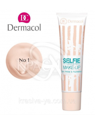DC Make-up Selfie Primer &amp; Foundation 01 Тональний крем + база 2в1, 25 мл : Dermacol тональний крем