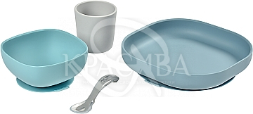 Набір силіконового посуду сіро - блакитний 4 предмета - 2
