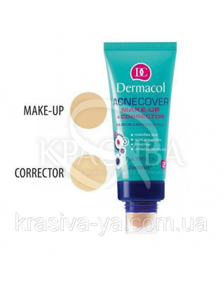 DC Make-up Acnecover and Corrector 02 Тональний крем з коректором для проблемної шкіри, 30 мл + 3 р : Макіяж для обличчя
