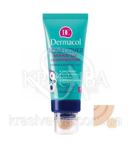 DC Make-up Acnecover and Corrector 01 Тональный крем с корректором для проблемной кожи, 30 мл + 3 г - 1