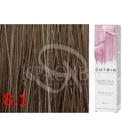 Cutrin Aurora Permanent Color - Аміачна фарба для волосся 8.1 Світлий попелястий блондин, 60 мл - 1