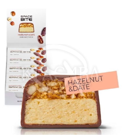 Батончик протеиновый "Фундук - Финик" глазированный темным шоколадом - 1