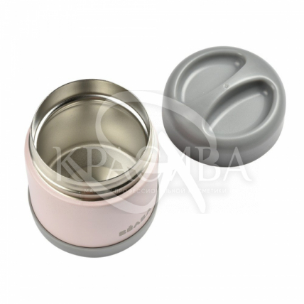 Термос для еды розово-серый - 2